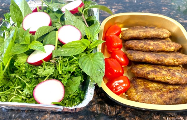 Persian Potato-Meat Patties with Fresh Herbs/کتلت و سبزی خوردن