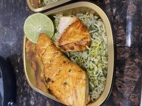 Persian Herbed Rice with Salmon/سبزی پلو و ماهی سلمون